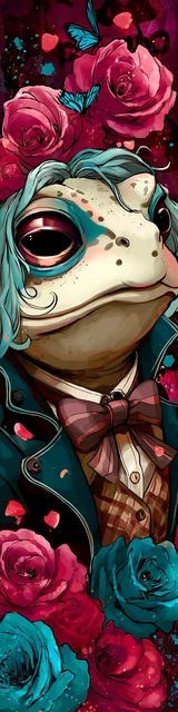 Free printable frog bookmark featuring dressed up frog bookmark